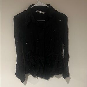 Zara Black Embellished Shirt